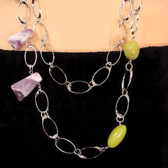 Women's Amethyst and Citrine Necklace - Picture 1 of 4